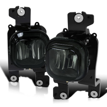 Spec-D Tuning Smoke Fog Lights Driving Lamps+Switch Compatible with Ford F250 F350 F450 Super Duty 2008-2010 L+R Pair Assembly