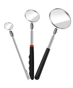 3 Pieces Telescoping Inspection Mirror Round Mirror Inspection Tool for Check The Condition of The Vehicle, Observe The Eyelashes, Mouth and Other Small Parts