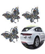 3Pieces Crystal Car Stickers, Bling Butterfly Crystal Rhinestone Car Sticker Decal, Bling Butterfly Car Decorations Rhinestone Accessories for Cars Bumper Window Laptops Luggage.