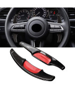 Newsmarts Car Real Carbon Fiber Steering Wheel Shift Paddle Shifter Extension for Mazda 3 2020-2021, Black