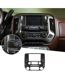 RT-TCZ for Silverado Dashboard Center Console Navigation Panel Trim Cover for Chevrolet Silverado GMC Sierra 2014-2018 Carbon Fiber Interior Accessories