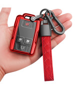 Sindeda for Chevrolet Key Fob Cover with Keychain Full Protection Key Shell Key Case Compatible with Chevrolet Chevy Silverado Suburban Tahoe Colorado GMC Sierra Yukon Canyon-Red