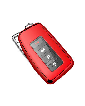 Tukellen for Lexus Key Fob Cover Premium Soft TPU Full Protection Key Shell Key Case Compatible with Lexus ES is GS NX LS RX RC 300h 350 200t 250 300 F 450h 460 600h Smart Keyless Fob Remote Key-Red