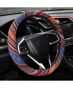 AOTOMIO Steering Wheel Cover Multicolor Style Blanket Enthic Car Steering Wheel Cover Unverisal Fit 15 Inches for Cars,Suvs