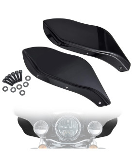 Amazicha Black Fairing Air Deflectors Side Wings Windshield Side Cover Shield Compatible for Harley Davidson Street Glide Electra Glide Tri Glide 1996-2013