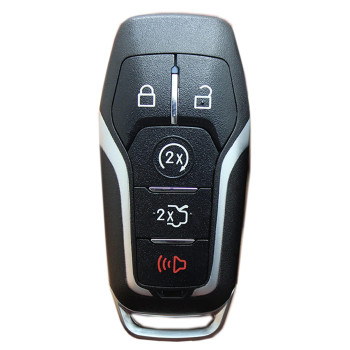 Replacement Keyless Entry Remote Smart Key Fob Shell Case Fit for Ford F150 Fusion Explorer Mustang Lincoln MKZ MKC 5 Buttons Button Pad Cover (Black, 5 Buttons)