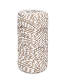 Twine String Coffee and White Butchers String 328 Feet 2mm Thick Christmas Twine String for Wedding Decor Gift Wrapping DIY Crafts Home Decoration String Art