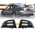 USR DEPO 3G TL Tail Lights - JDM Style Black Housing Rear Tail Lamps Cover (Left + Right) Compatible with 2004-2008 Acura TL All Models including Base and Type-S (Black Housing Smoke Lens)