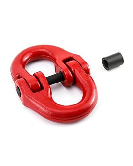 QWORK G80 Alloy Steel Hammerlock Coupling Link Connecting Link, 1, 1 Pack, 27557 lbs Load Limit, Red