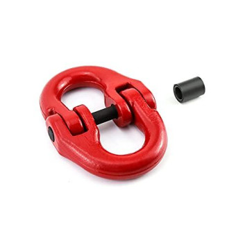 QWORK G80 Alloy Steel Hammerlock Coupling Link Connecting Link, 1, 1 Pack, 27557 lbs Load Limit, Red