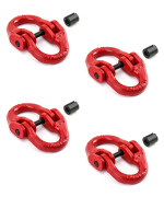 QWORK g80 Alloy Steel Hammerlock coupling Link connecting Link, 516, 4 Pack, Red, 4400 lbs Load Limit