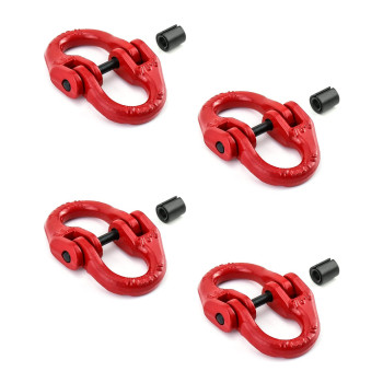 QWORK g80 Alloy Steel Hammerlock coupling Link connecting Link, 516, 4 Pack, Red, 4400 lbs Load Limit