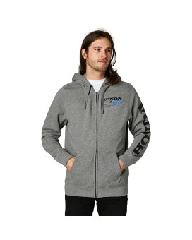 Fox Racing Men's Standard Honda Zip Fleece, Heather Graphite, XLarge