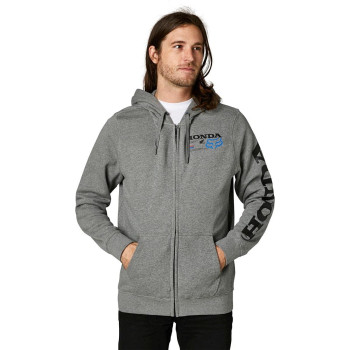 Fox Racing Men's Standard Honda Zip Fleece, Heather Graphite, XLarge