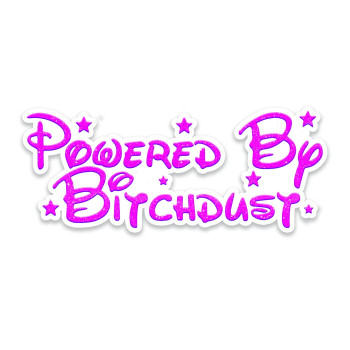 Powered by Bitchdust Pink Glitter Vinyl Sticker Auto Car Truck Wall Laptop 8 Wide