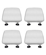 WIRESTER Set of 4 Car Seat Head Rest Cover, Protective Fabric Design Cover Decoration for All Cars - Solid White