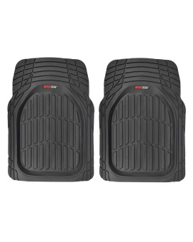 Motor Trend -2 Piece Front Car Floor Mats- Black FlexTough Contour Liners-Deep Dish Heavy Duty Rubber Floor Mats for Car SUV Truck & Van-All Weather Protection, Universal Trim to Fit