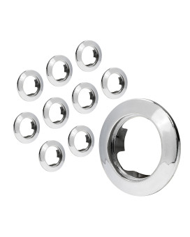 TRUE MODS 10pc 3/4 inch Round Marker Light Chrome Bezel [Compatible Model: SIL1010 and SIL1013] [Snap-On Install] for Truck Trailer Marker Lights Turn Signals Brake Lights