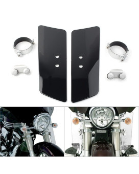 NEWSMARTS Motorcycle Front Fork Wind Deflector Shield for Honda Shadow VT1100 VT750 VTX1300, for Kawasaki Vulcan Classic VN1500, for Yamaha V-Star XV950 XVS1100 XVS1300, Black (ONLY fit for Size)