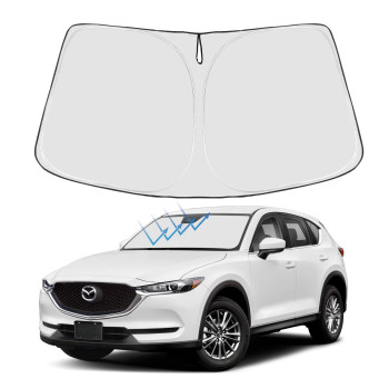 Proadsy Front Windshield Sun Shade Foldable Sunshade Protector Custom Fit 2017-2024 Mazda CX5 CX-5, Sport, Touring, Grand Touring, 4 Door Crossover Accessories 2024 Upgrade