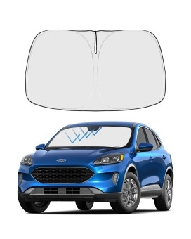 Proadsy Front Windshield Sun Shade Foldable Sunshade Protector Custom Fit 2024 2023 2022 2021 2020 Ford Escape S, SE, SE Sport Hybrid, SEL, Titanium Accessories 2024 Upgrade