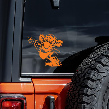 Tiger Cartoon Decal Vinyl Sticker Auto Car Truck Wall Laptop Orange 5.5 x 5.5