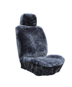 Genuine Sheepskin Seat Covers Fur Seat Covers for Cars Furry Covers Fuzzy Seat Covers for Car Fluffy Seat Covers for Car Fur Shearling Car Accessories (56 by 23 Inches, Gray with bit of Bluish Tint)