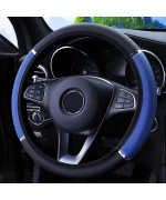 Car Steering Wheel Cover, Non-Slip, Elastic, Steering Wheel Cover for Men and Women, Universal Fit 15 Inches Cars, Vehicles, SUVs (Blue)