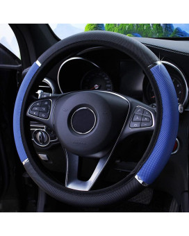 Car Steering Wheel Cover, Non-Slip, Elastic, Steering Wheel Cover for Men and Women, Universal Fit 15 Inches Cars, Vehicles, SUVs (Blue)