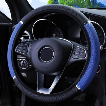 Car Steering Wheel Cover, Non-Slip, Elastic, Steering Wheel Cover for Men and Women, Universal Fit 15 Inches Cars, Vehicles, SUVs (Blue)