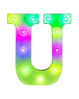 Light Up Letters Letter Lights - colorful LED Letters Lights Alphabet for Romantic Valentines Day Night Lights Wedding Birthday Party Home Bar Decor- (colorful U)