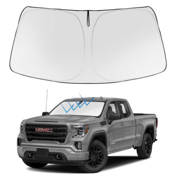 Proadsy Front Windshield Sun Shade Foldable Sunshade Protector Custom Fit 2024 2023 2022 2021 2020 2019 GMC Sierra 1500 2500 3500 SLT, AT4, Denali Pickup Accessories 2023 Upgrade