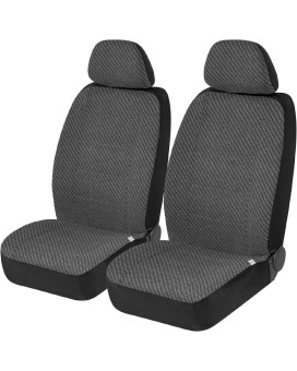 Road comforts Front car Seat covers Low Back - Made with Polyester cotton Twill - Airbag compatible, Universal Fits car, Truck, SUV, Vans(Dark gray)