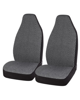 Road comforts Front car Seat covers High Back - Made with Polyester cotton Twill - Airbag compatible, Universal Fits car, Truck, SUV, Vans(Dark gray)