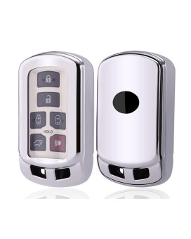 Horande Soft TPU Protector Key Fob Case Cover Compatible with Toyota Sienna Keyless Entry Key Fob (Silver)