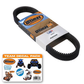 Ultimax UA ATV UA483 Drive Belt for CF Moto 500 CForce UForce ZForce Rancher OEM Replacement for 0180-055000-0001 0JY0-050001 with Decal Pack (Made in USA)