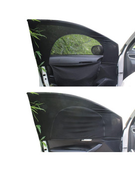 Ovege Car Window Shade-Side Window Sun Shade Breathable Mesh-Zipper Car Window Cover Screen-Car Camping Privacy Universal Fit for Most(95%) of Cars Front Seat 2pcs (Front Side Medium)