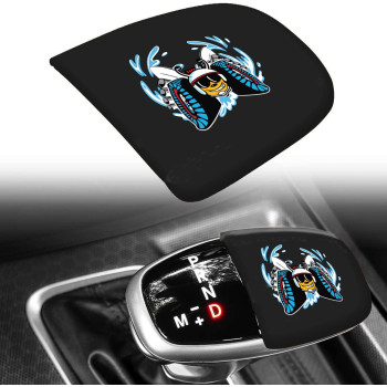 TOOLEPIC for Dodge Challenger Charger Durango Accessories 2015-2024 - Gear Shift Knob Trim Cover- ABS Plastic with Unique Scat Pack Style Surface, Perfect for Decoration - Jet Black