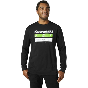 Fox Racing Men's Standard Kawasaki Long Sleeve Premium TEE, Black, Large