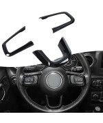 RT-TCZ for Wrangler JL Steering Wheel Trim Decal Panel Black for Jeep Wrangler JL JLU Gladiator JT 2018-2022 Black Interior Accessories 3pcs