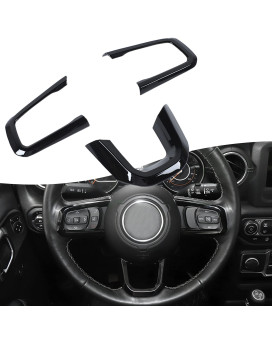 RT-TCZ for Wrangler JL Steering Wheel Trim Decal Panel Black for Jeep Wrangler JL JLU Gladiator JT 2018-2022 Black Interior Accessories 3pcs