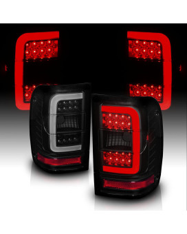 AmeriLite for 2001-2011 Ford Ranger C-Type LED Tube Dark Black Replacement Brake Tail Lights - Passenger and Driver Side