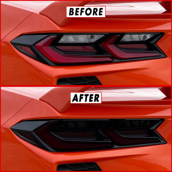 SlickMod PreCut Vinyl Smoke Tint for 2020-2022 Chevy Corvette C8 Tail Light (1. Full Taillight, 20 Dark Smoke)