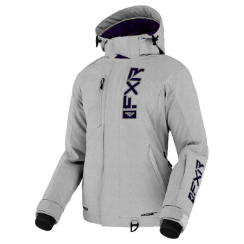 FXR Women's Evo FX Jacket (Light Grey Heather/Eggplant - 16)