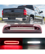 NSLUMO Led Third Brake Light Replacement for 2014-2018 Chevy Silverado GMC Sierra 1500 2500HD 3500HD Red LED Strobe Rear 3rd Brake Center High Mount Stop Lamp + White Cargo Light Kit Euro Clear Lens