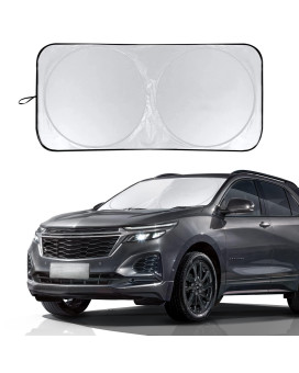 TOPDC Car Windshield Sun Shade, Durable 240T Material, Fit for Most Sports Car Truck SUV Vans, Blocks UV Rays Sun Visor Protector with Storage Pouch, Car Interior Accessories for Sun Heat Protection