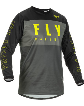 Fly Racing 2022 Adult F-16 Jersey (Grey/Black/Hi-Vis, Large)