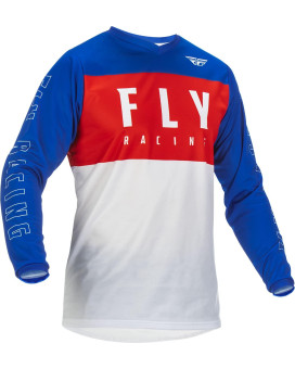 Fly Racing 2022 Adult F-16 Jersey (Red/White/Blue, X-Large)