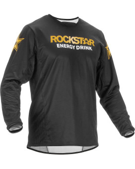 Fly Racing 375-023L Kinetic Rockstar Jersey Black/Gold Lg