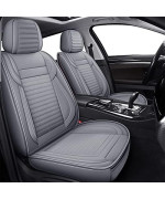 LINGVIDO Car Seat Covers,Breathable and Waterproof Faux Leather Automotive Seat Covers for Cars SUV Pick-up Truck Sedan,Universal Anti-Slip Driver Seat Cover with Backrest (Full Seat, Gray)